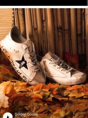 Golden Goose Let A Dream Fly Women's White and Black Leather Sneakers 38